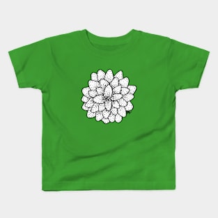 Simple Succulent Rosette Hand Drawn Kids T-Shirt